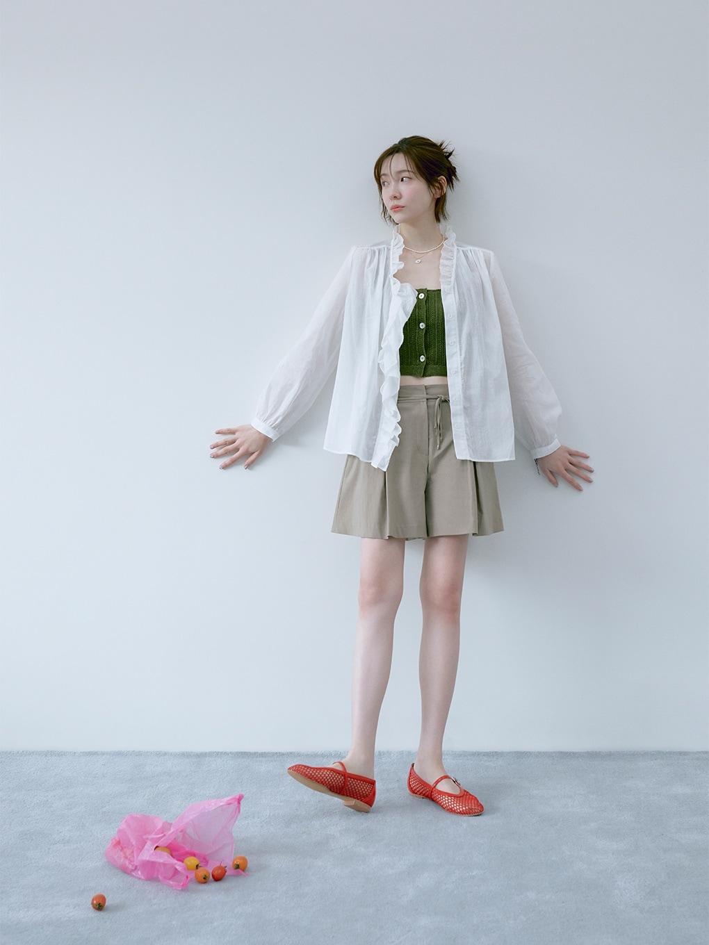 Aライン ピンタック ショーツ