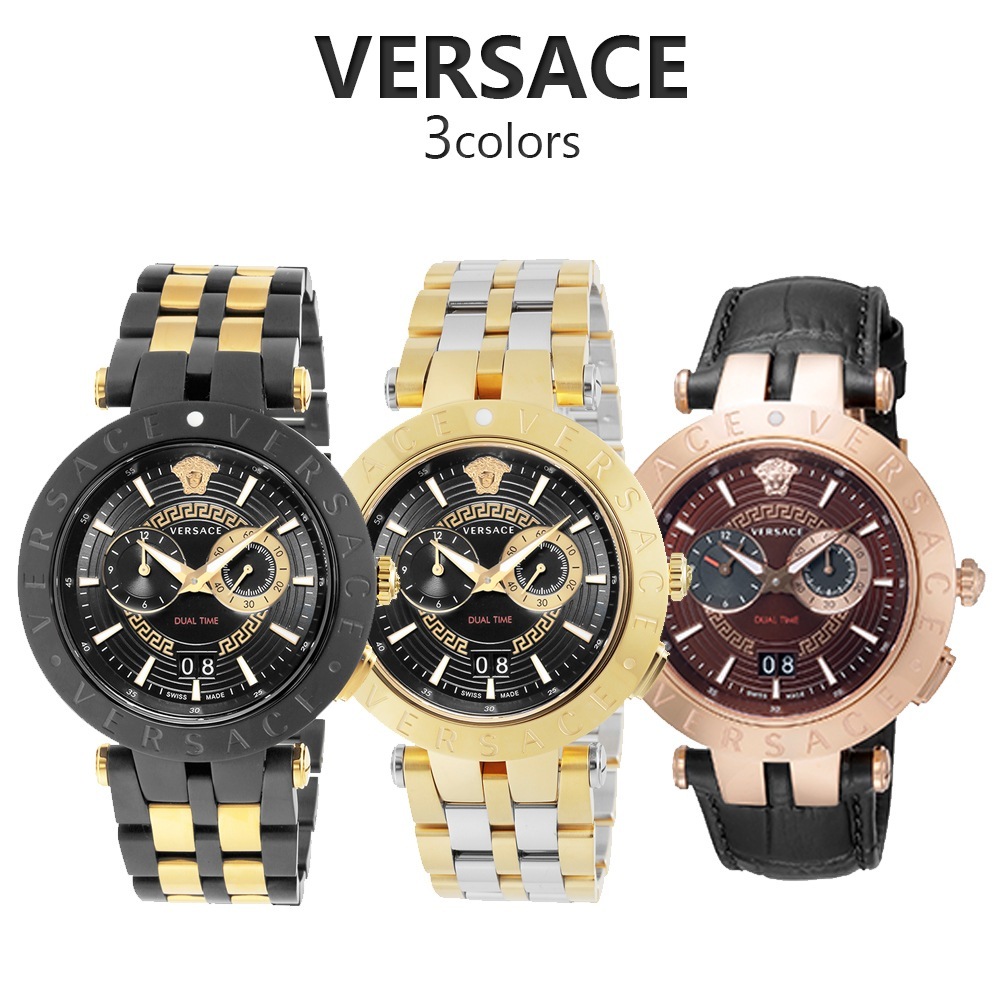 ヴェルサーチ versace 腕時計 メンズ VEBV00519 VEBV00619 VEBV00722 V-RACEDUALTIME ブイレースデュアルタイム メデューサ グレカ