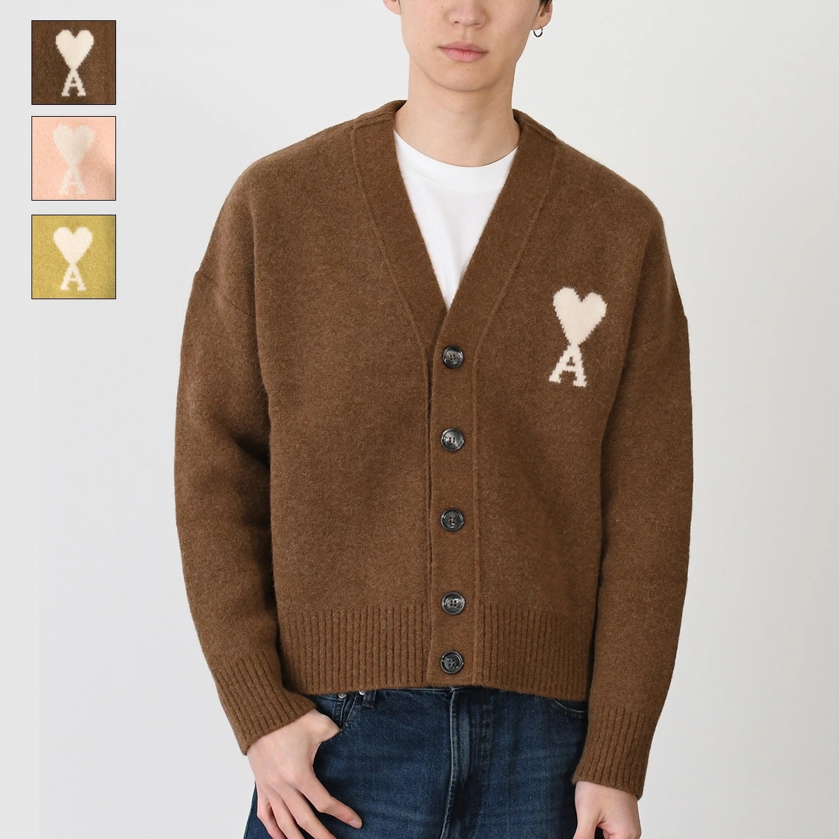 トップス Ami De Coeur アルパカニット カーディガン UKC365 KN0135 メンズ ユニセックス カラ
