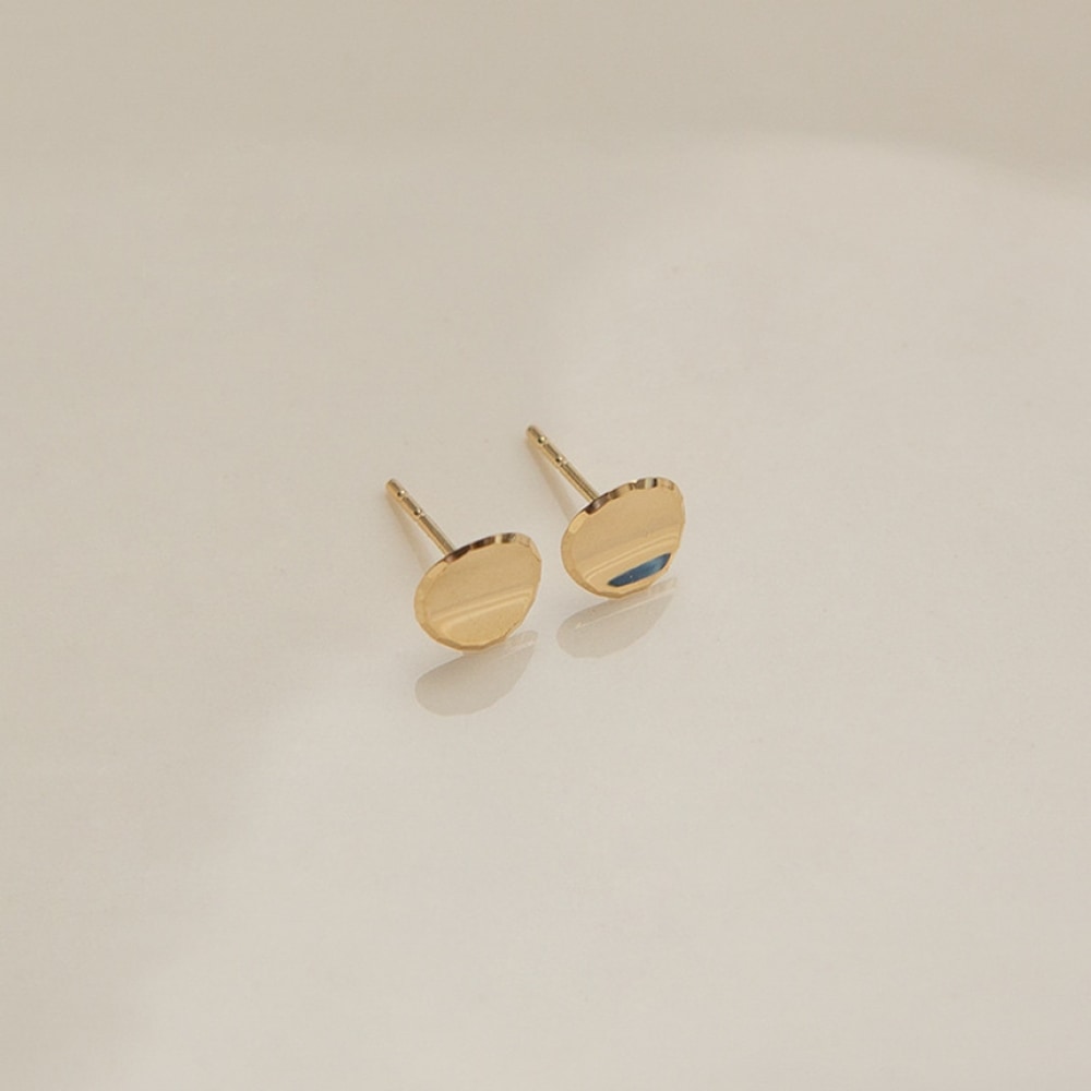 LUNNE 14k ラウンドボタンピアス 14K ゴールド #ES12