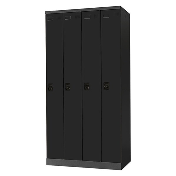 法人限定 Netforce EA-4D-W-BK ブラック 4人用ロッカー ダイヤル錠 (W900) メーカー直送