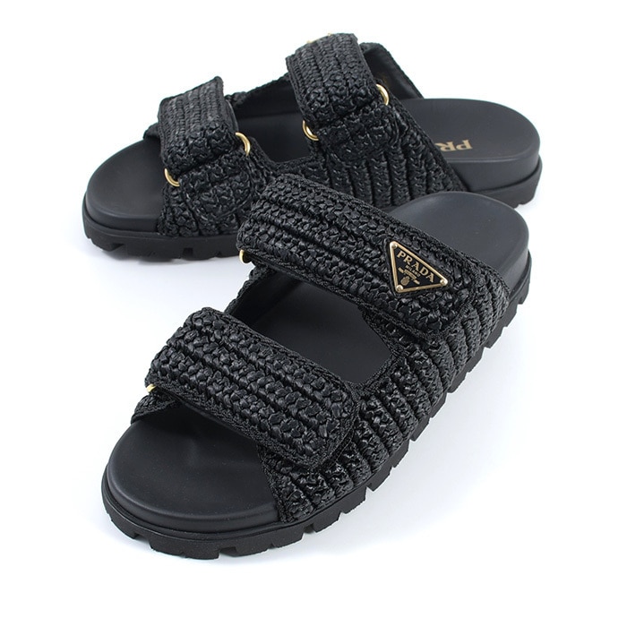 サンダル シューズ クロシェ トライアングルロゴ 1XX699 2C2T レディース BLACK ブラック 黒 カジュアル ロゴ人気 おすすめ ギフト プレゼント