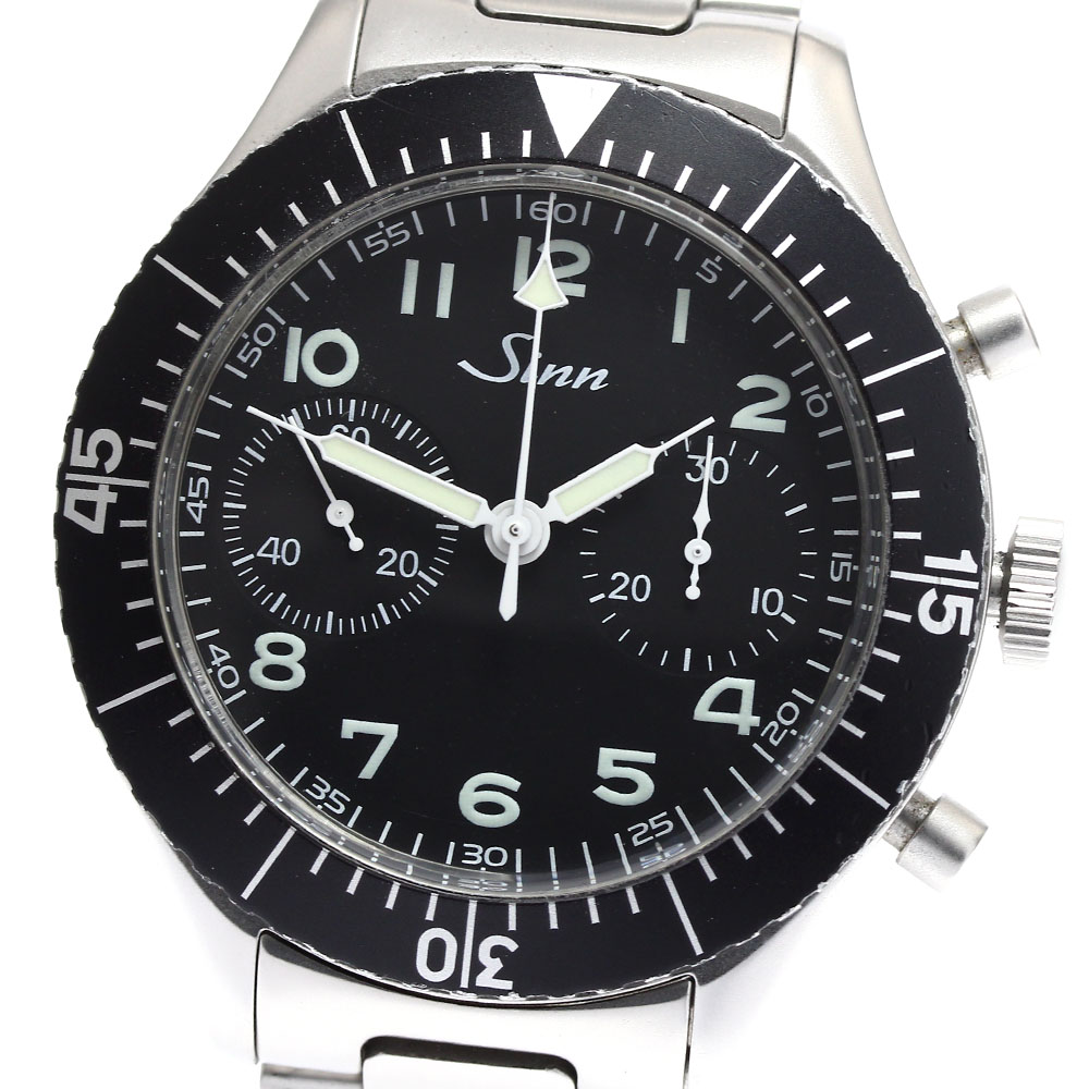 ジン Sinn 155 レプリカ クロノグラフ 日本限定200本 手巻き メンズ 良品 保証書付き_897151【中古】