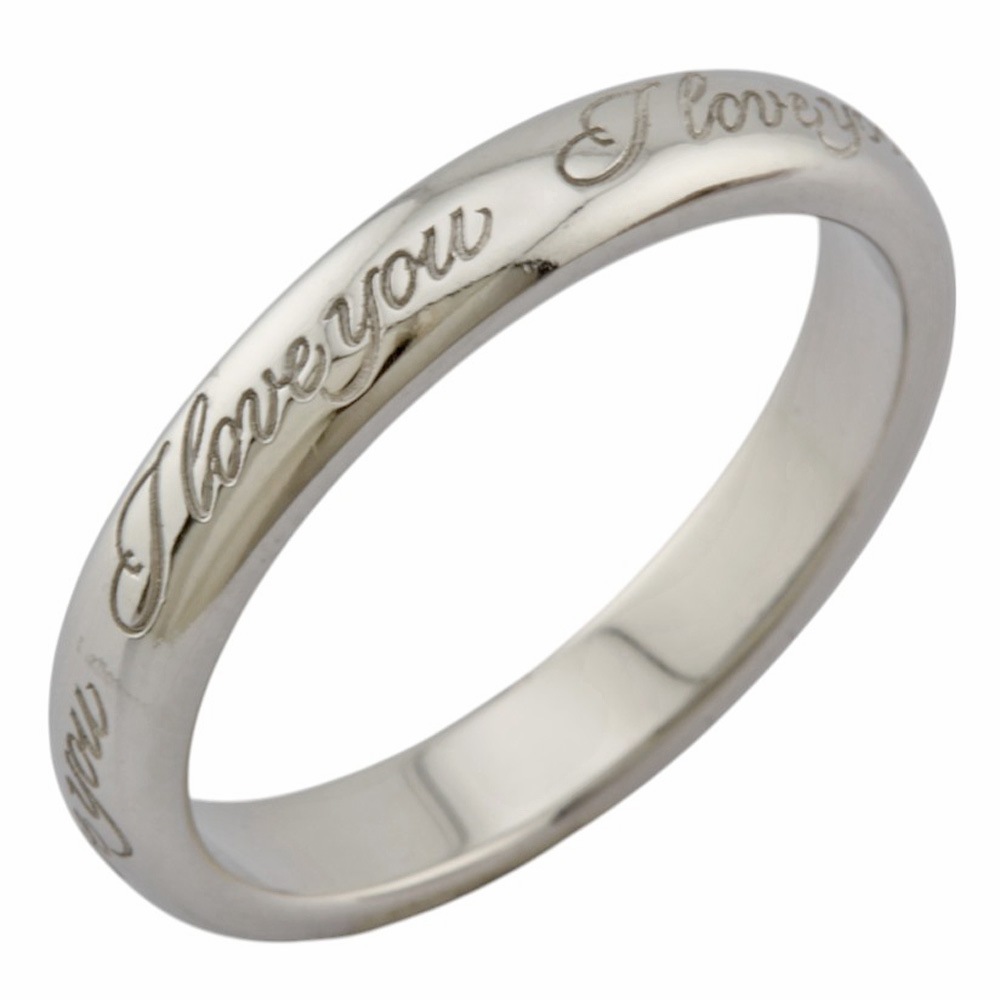 ティファニー ノーツ アイラブユー リング 指輪 7.5号 Pt950プラチナ TIFFANY&Co. 中古 美品