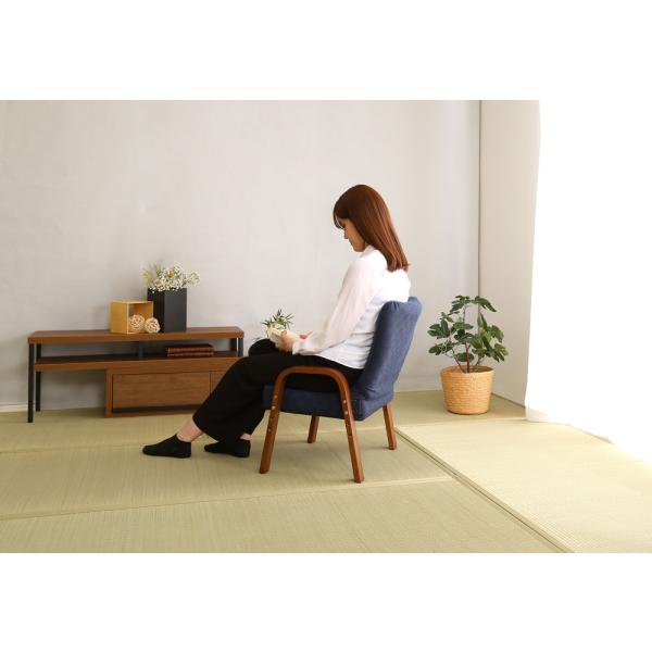 高座椅子 リクライニングチェア レトロ 格子柄 おしゃれ 小型 和風モダン 高さ調節 棗 いす イス 肘掛 コンパクト