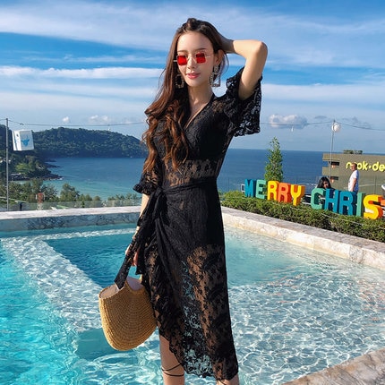 総レースワンピース水着 水着 スイムウェア ワンピース水着 羽織り ワンピース 体系カバー レース ハイウエスト セット かわいい 大人可愛い きれいめ セクシー sexy シンプル カジュアル