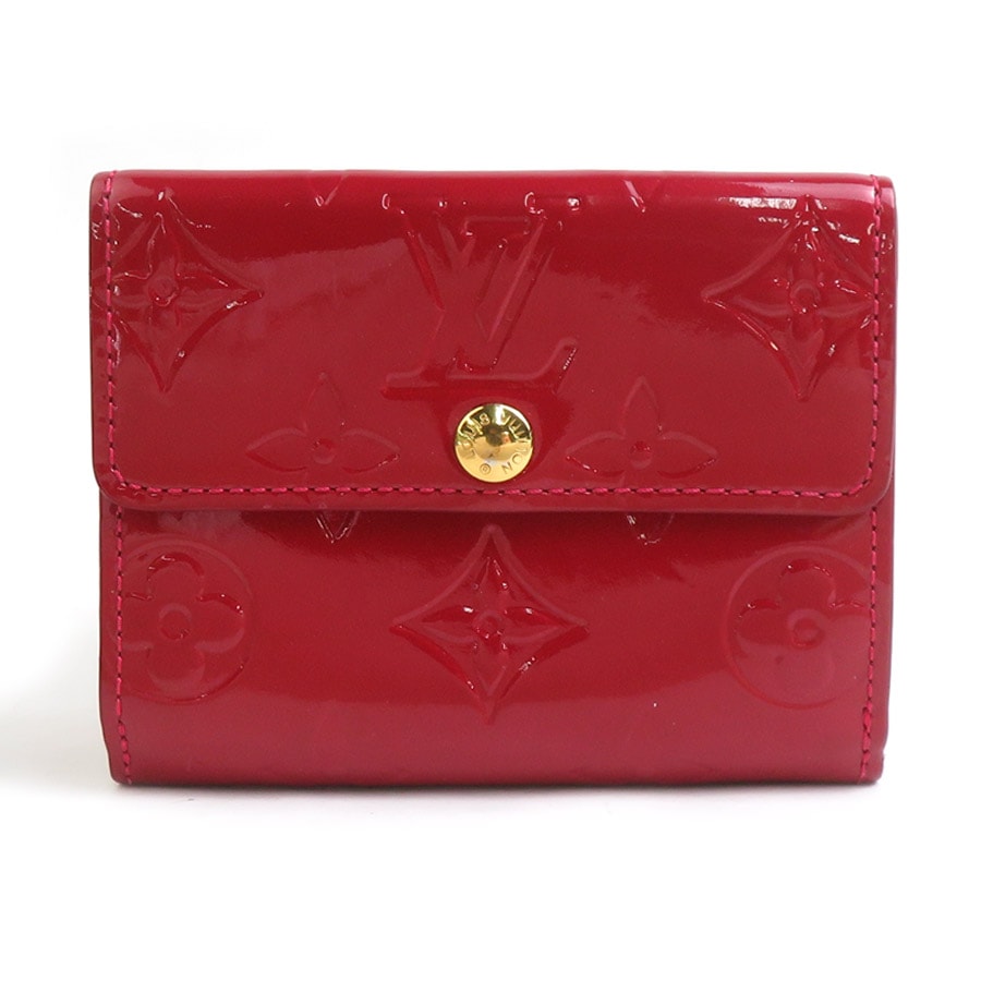 ルイ ヴィトン LOUIS VUITTON コインケース カードケース モノグラムヴェルニ ラドロー パテントレザー ダークレッド ゴールド レディース M91978 e61278i