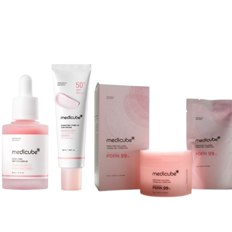 [2月新商品] 【PDRN3点セット】ピンクコラーゲン トニングゲルトナーパッド /ピンクトーンアップ日焼け止め/pdrnピンクアンプル/スキンケア／UV／韓国コスメ/化粧水