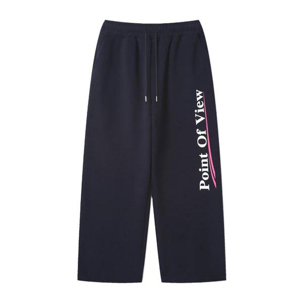 メンズ冬レタリング起毛ワイドバンディングパンツRM-PTK-Q066-ネイビー 7,254円