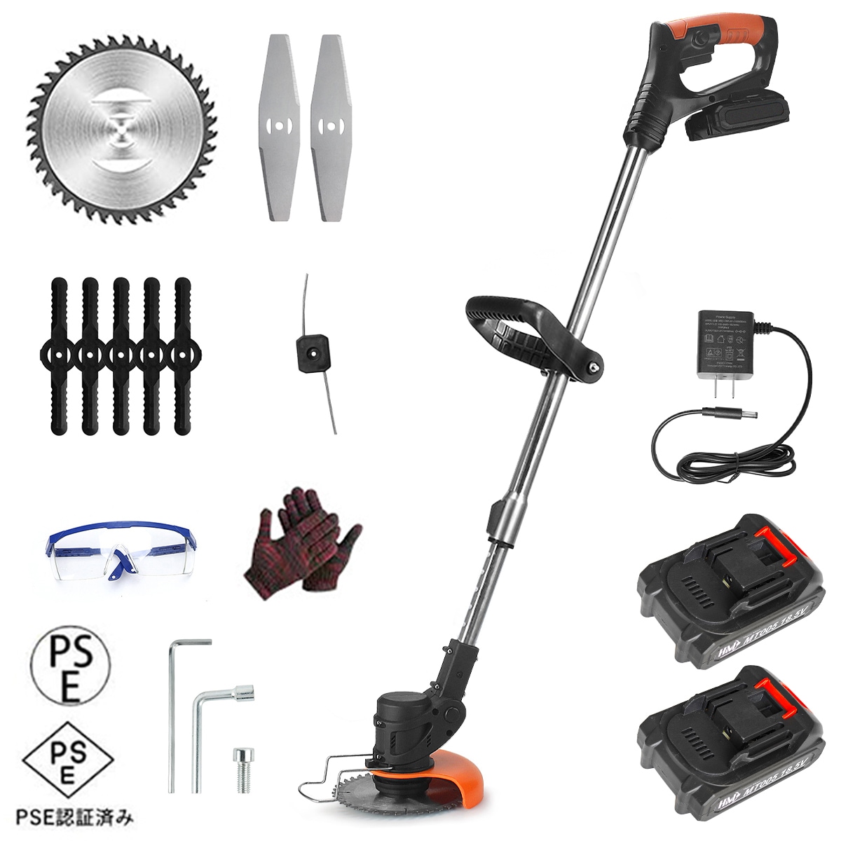 【即納 マキタ対応バッテリー２個 一年間保証】ナイロンカッター1.1kg 伸縮 長さ 角度調整 18v-21v対応 充電式 草刈り払い機 コードレス 草刈機 芝刈り機 草刈機刈払機 草刈り機