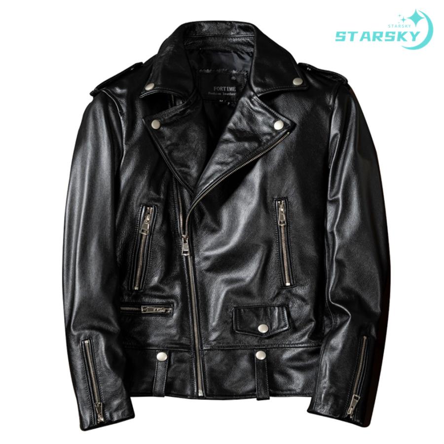 大きいサイズ　レザージャケット バイクジャケット ライダースジャケット 牛革　メンズ 本革 アウター バイク　ブルゾン 防寒 春秋冬