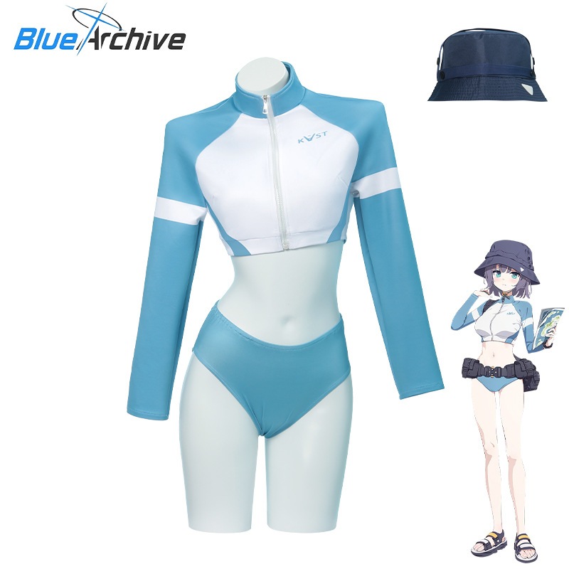 Azure Blue File Cos Clothing Sorai Saki水着コスプレ衣料zhongyuanアニメーションクラブ水着ブルーファイル