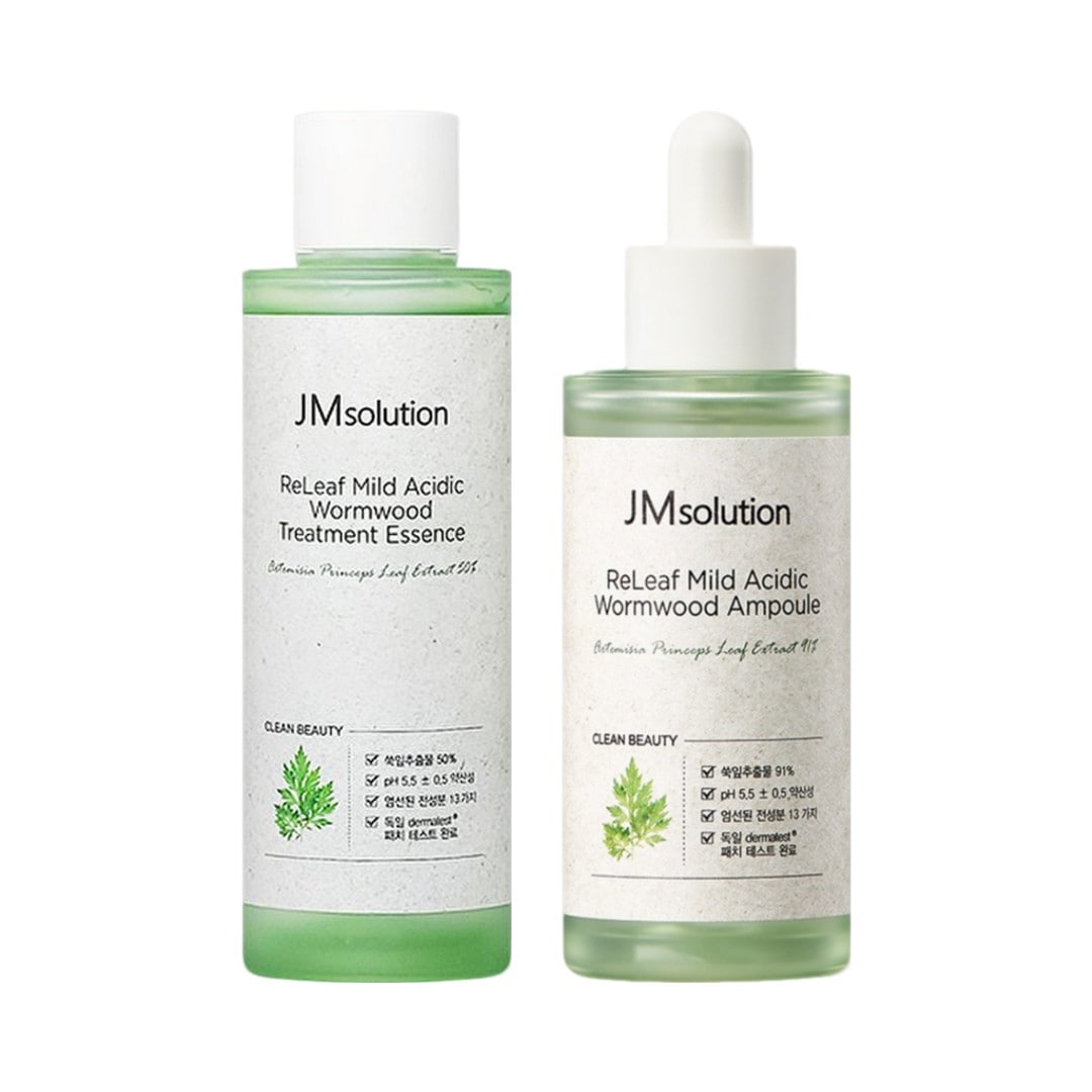リリーフ 2点セット 弱酸性ヨモギ トリートメントエッセンス200ml ＋ 弱酸性ヨモギアンプル50ml