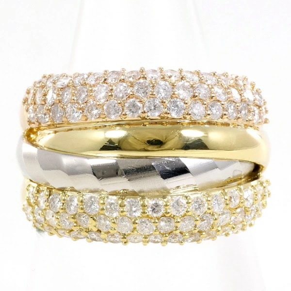 PT900 プラチナPG リング 12.5号 ダイヤ 1.35 カード鑑別書 ジュエリー 中古