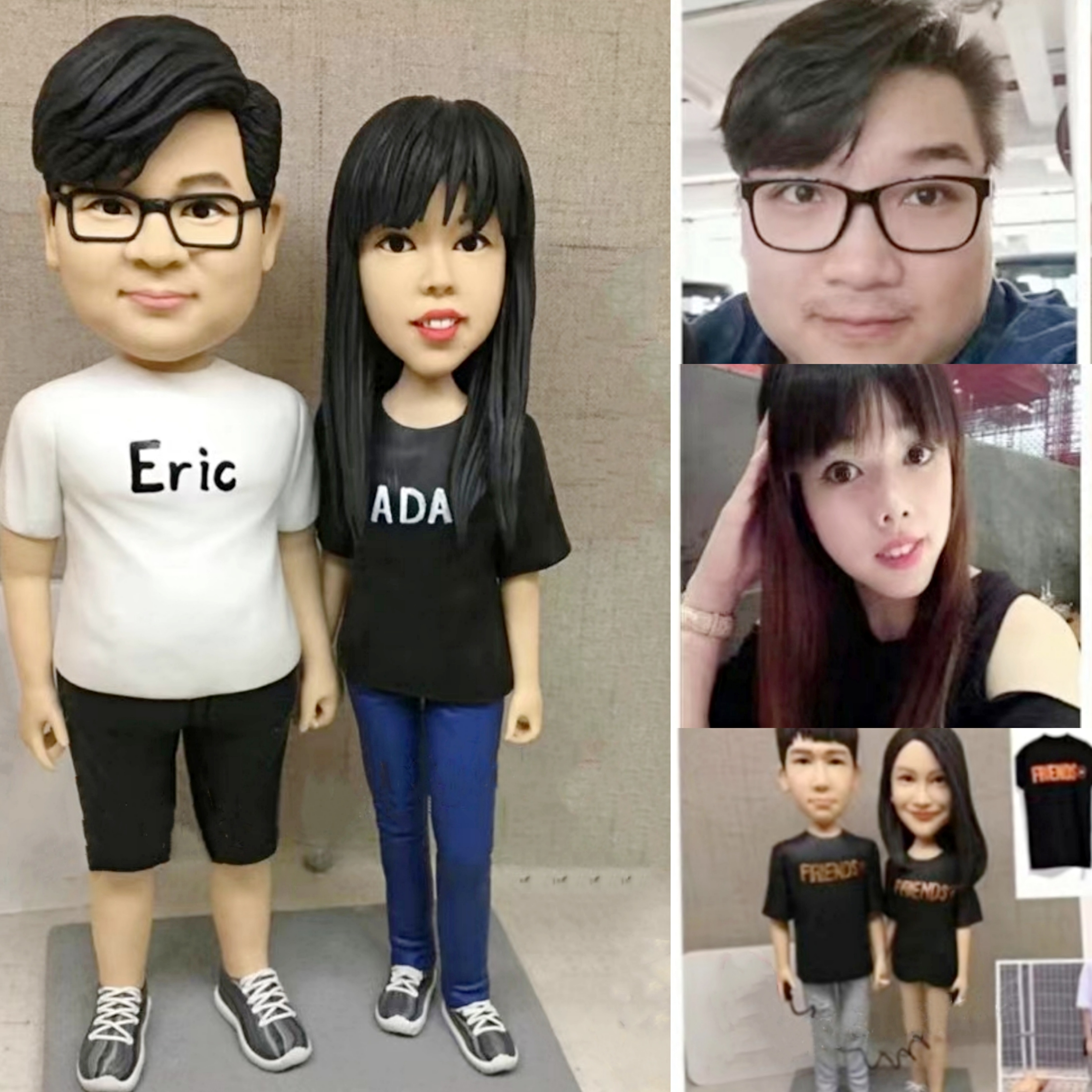 【オーダーメイド】3D肖像画 似顔絵 人形 フィギュア 結婚祝い 周年記念日 カップル 彼氏 彼女 夫婦 両親 贈呈品 記念品