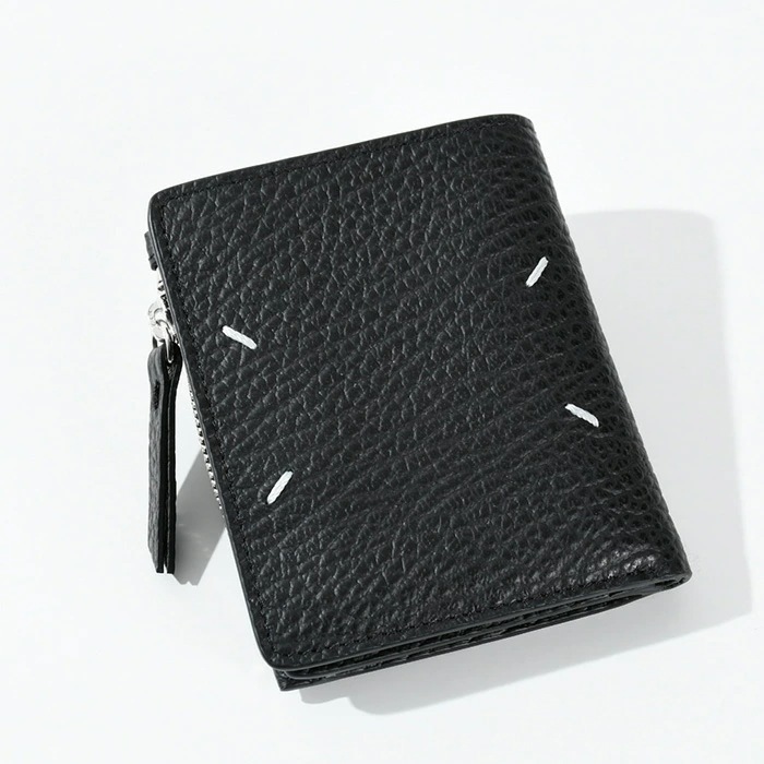 財布 4ステッチ フラップ WALLET SA1UI0023P4455 2つ折り レディース ミニ コンパクト 二つ折り ブラック 黒