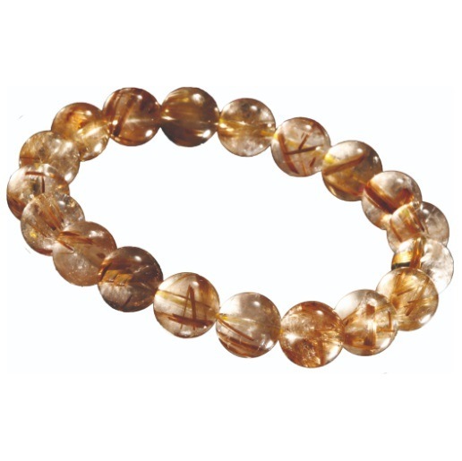 天然ルチルブレスレット（１０ｍｍ珠）（L）