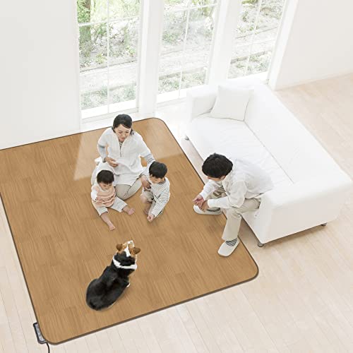 明和グラビア ホットカーペットカバーとしても使える!!防水中敷きカーペット BR(木目) AHW-1