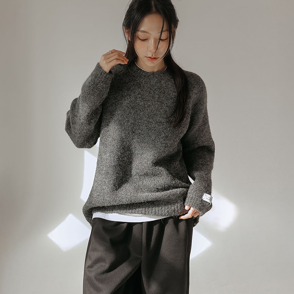 メルセンルーズラベルウルボカシラウンドニット