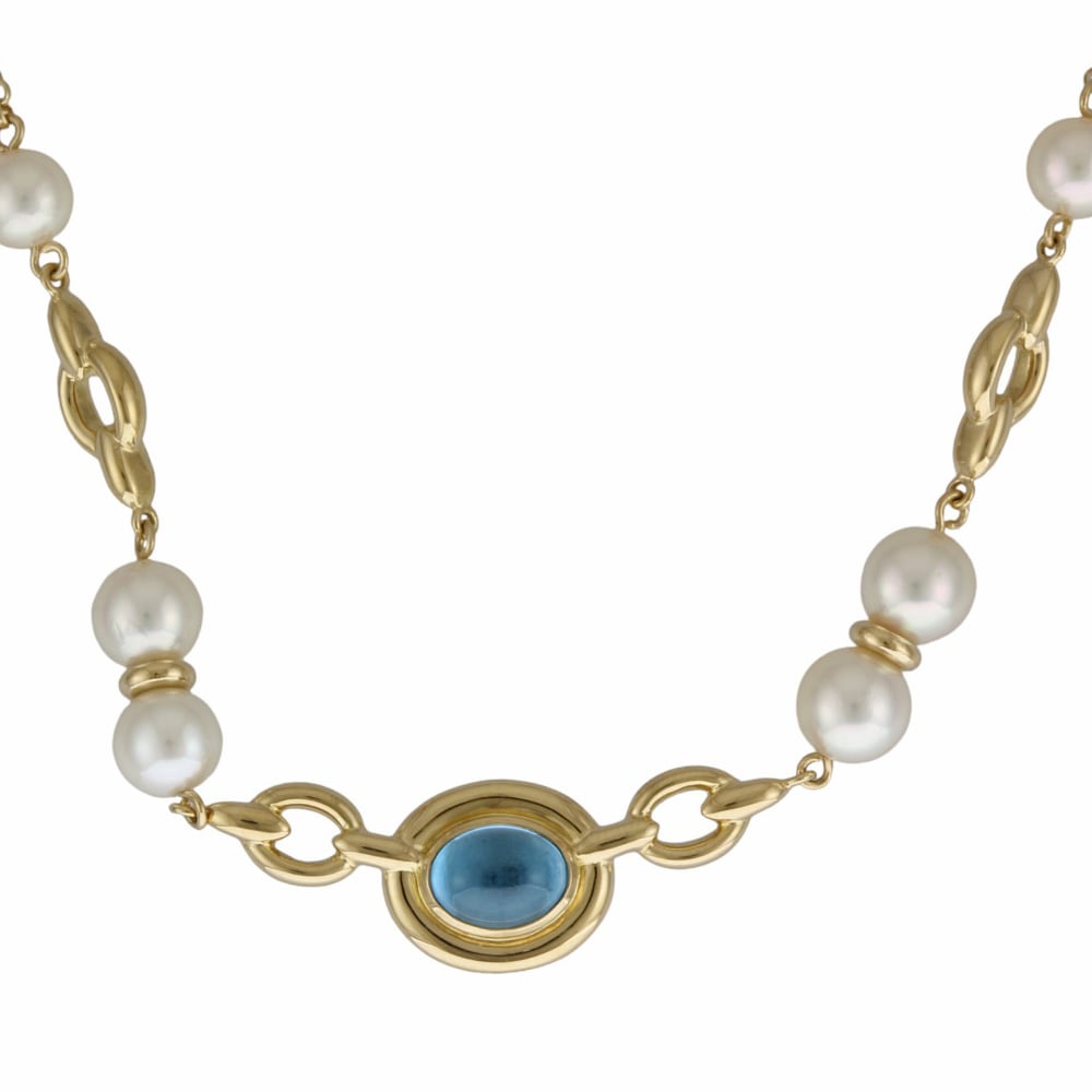 タサキ ネックレス 18金 K18イエローゴールド アコヤパール TASAKI 中古 美品