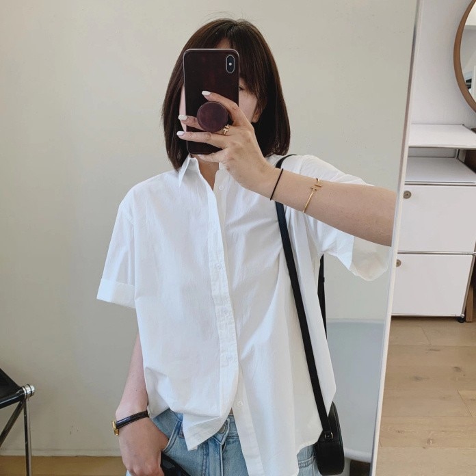 半袖 白 シャツ レディース アウター ゆったり 塩系 学生 シャツ おしゃれ 薄手 トップス レディース 20261224