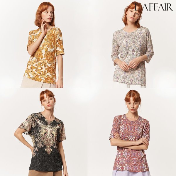 ラペア 人絹 ブラウス 4種 アルヌーボー コレクション LWHSS224