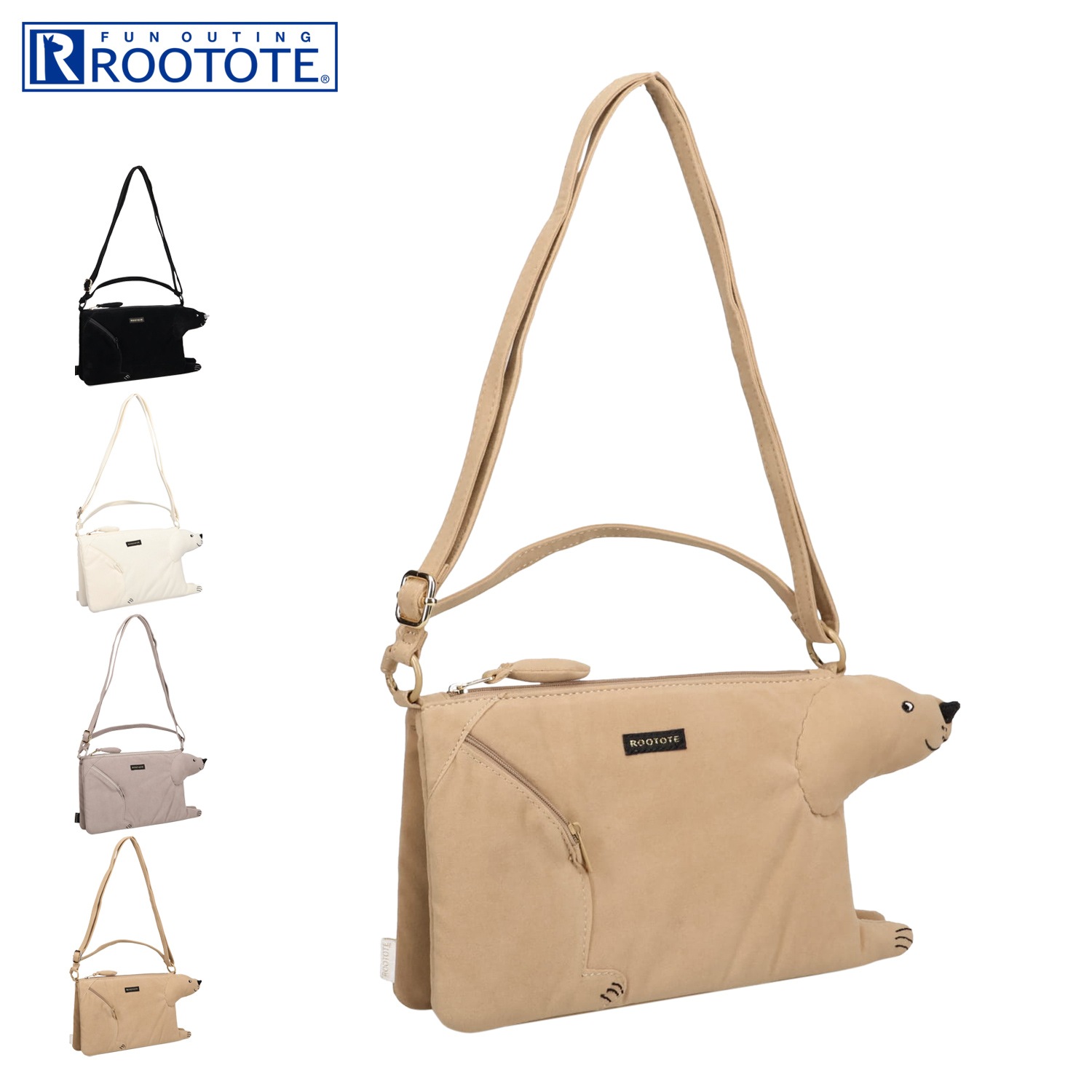 トートバッグ ミニ ショルダー レディース ファスナー付 斜めがけ 大人 軽量 ユーベビールーオスワリパピー 3623