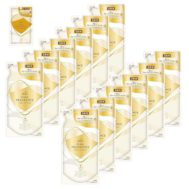 ファーファ 濃縮 柔軟剤 ファイン フレグランス シエル ウォーミング ブーケ の香り 詰替 (500ml) 12個セット 柔軟剤 シエル お試し ワンパック (30ml) 付き