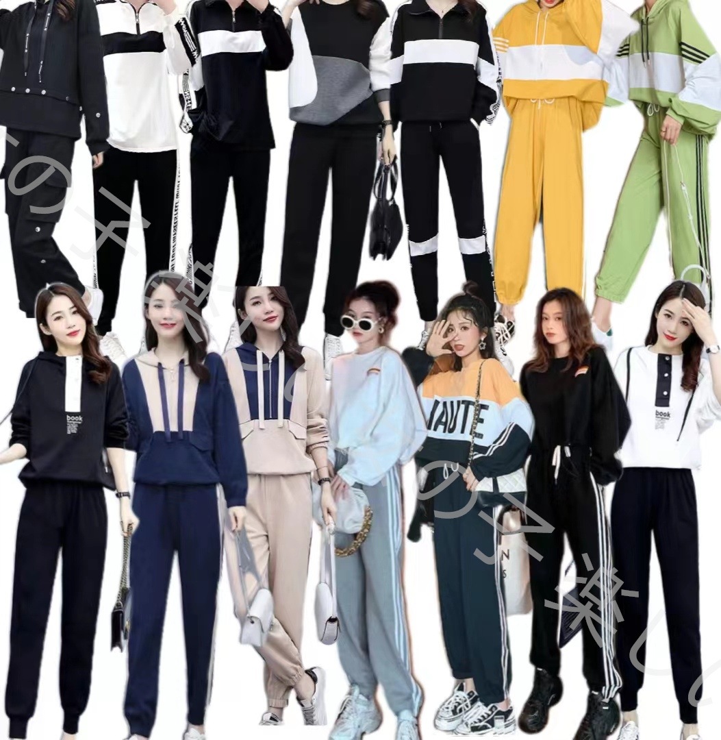 流行に  2022春新入荷上下セット韓国ファッションカジュアル/トップス+ズボンジャージ パンツスーツ