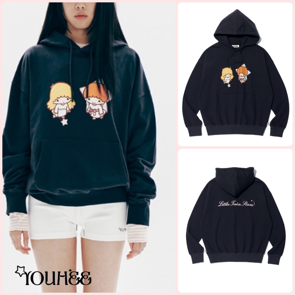 【YOUHEE X LITTLE TWIN STAR】BASIC HOODIE CHARCOAL