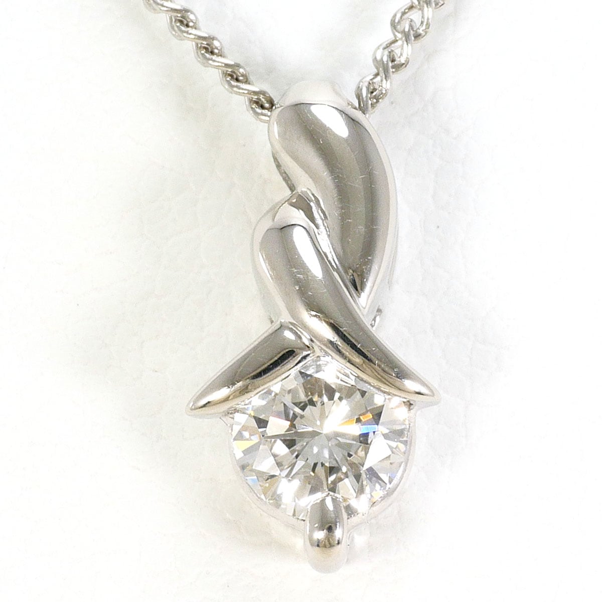 PT プラチナ PT850 プラチナ ネックレス ダイヤモンド 0.412ct SI1 鑑定書 総重量約4.6g 約40cm 中古