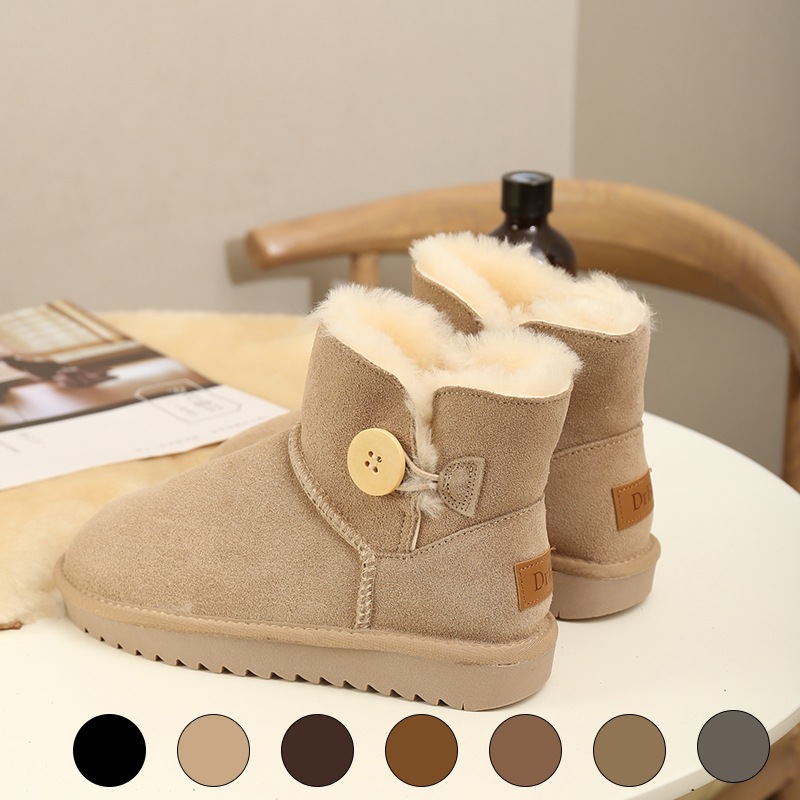 VMT58 韓国 ブーツ 牛革+ウール スノーブーツ ショートブーツ 長靴 ムートンブーツ 厚くて暖かい 本革 裏起毛 ブーツ レディース 冬のブーツ 靴 厚底ブーツ 冬 韓国ファッション シューズ