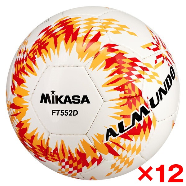 12個セット FT552D-RO ALMUNDO サッカーボール 検定球 5号球 手縫い