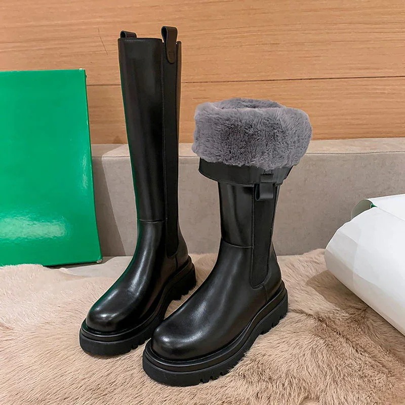 ロングブーツが復活！ 秋冬ファッション レディースブーツ 厚底靴ブーツ美脚 が裹起毛 ブーティー 美脚 歩きやすい