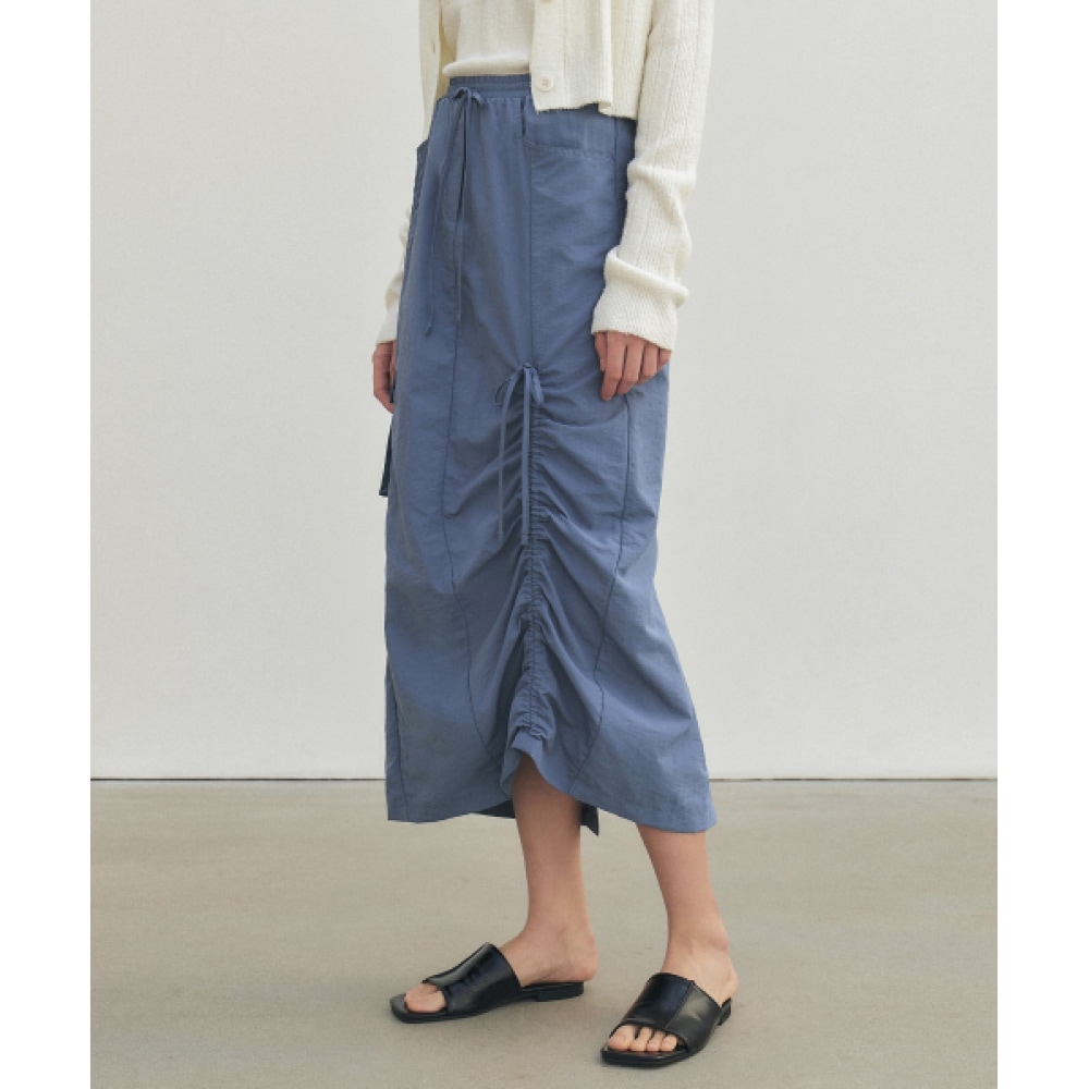 CITY BREEZE ナイロンシャーリングカーゴスカート_ブルー