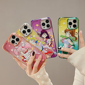 セーラームーンカラフルメッキセーラームーン Iphone13pro 漫画マックス Apple 14 携帯電話ケース 女性 12 アンチ