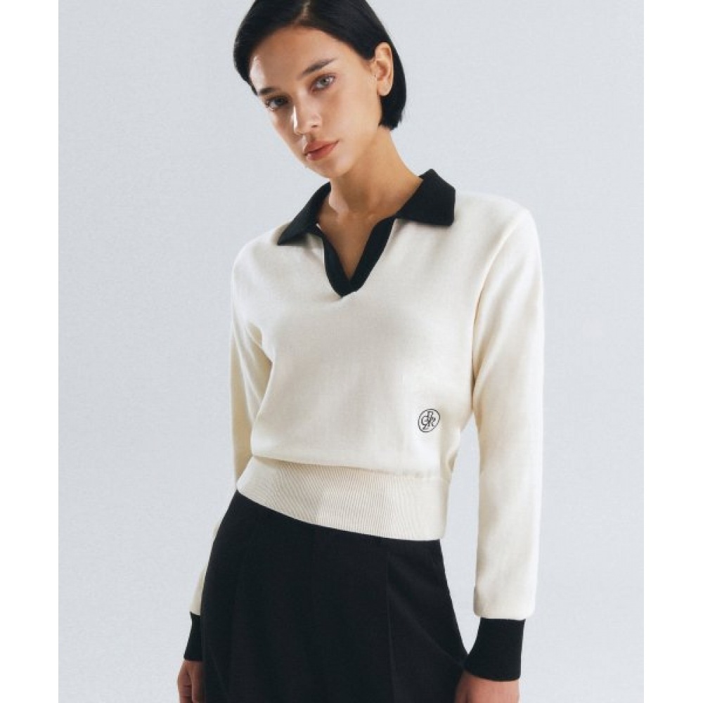 CITY BREEZE (シティブリーズ) 配色カラーニット_アイボリー