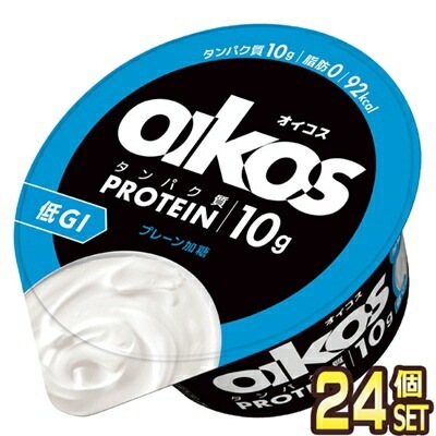 ダノン オイコス 脂肪0 プレーン加糖 ヨーグルト 113gカップ24個[12本2個]【34営業日以内に出荷】[クール便] 高タンパク質 ダノンヨーグルト 筋トレ プロテイ