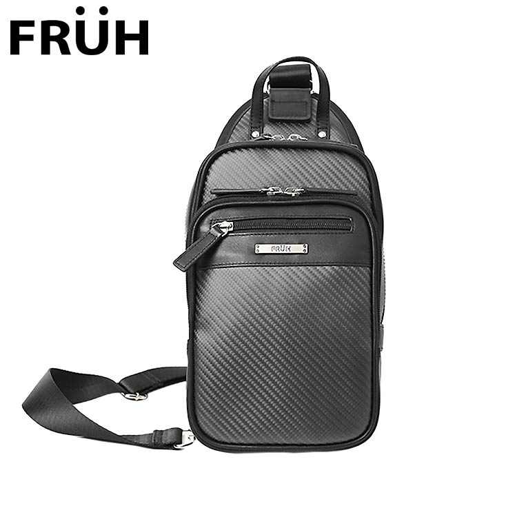 FRUH フリュー リアルカーボン 2WAY ボディバッグ メンズ ウエストバッグ カーボンファイバー ウエストポーチ ショルダーバッグ ワンショルダー カバン 軽量 紳士 男性 かっこいい おしゃれ