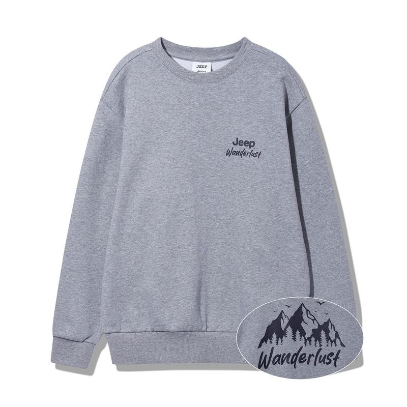 JQ3TSU893 メランジグレー 男女共用 企画 ワンダーラスト ルーズフィット スウェットシャツ