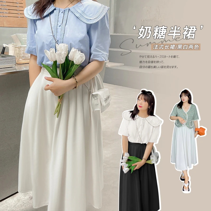 【ぽちゃまに】 夏 ロングスカ今週の割引は 25% オフですート 大きいサイズ プリーツ 体型カバー レディース フランス風 スカート メガ割