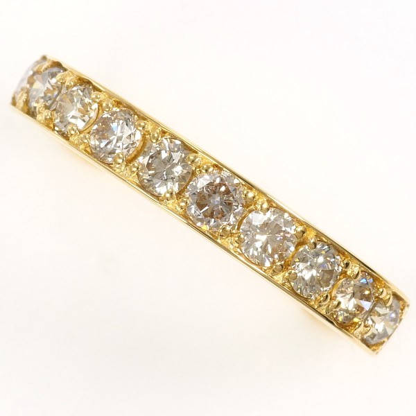 K18 18金 YG イエローゴールド リング 指輪 9号 ダイヤ 0.50 ジュエリー 中古