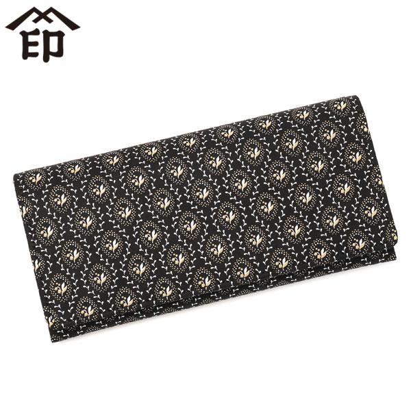 長財布 しらべ 束入 財布 本革 鹿革 レザー 漆 小銭入れ カード入れ 札入 かぶせ 軽量 上原勇七 甲州印伝 鈴蘭 和柄 日本製 レディース 7005