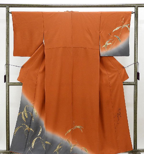 日本割訪問着 正絹 染色作家 斉藤三才 身丈157cm 裄丈64.5cm 付下訪問着 美品 リサイクル 着物 b0743 仕立て上がり