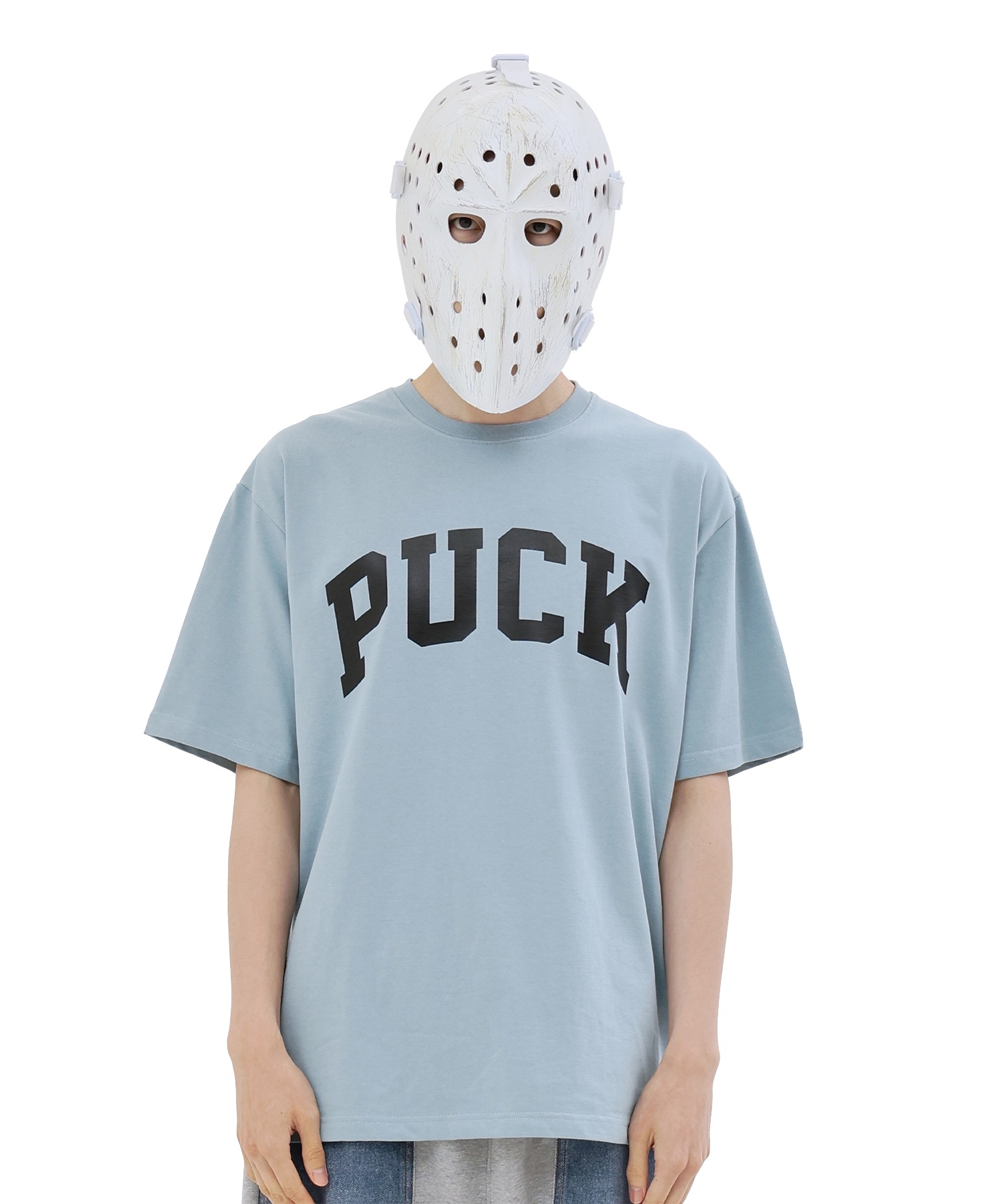 PUCK ロゴ Tシャツ ブルー/ブラック