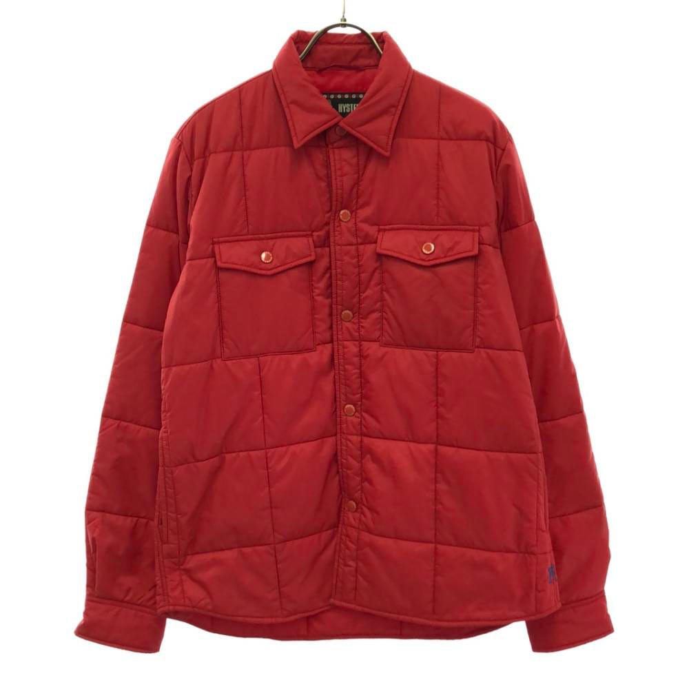 日本製 0243AH12 ロゴ刺繍 中綿ジャケット L レッド メンズ