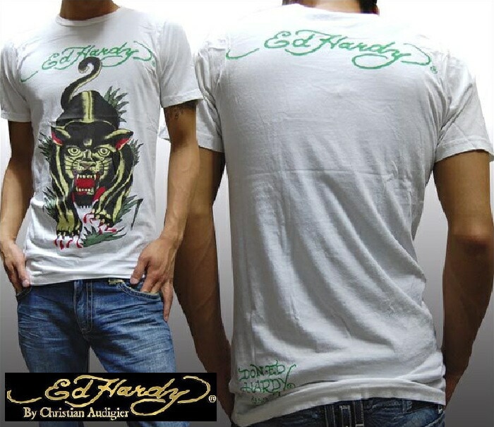 セール エドハーディー メンズ Tシャツ 200種類の品揃え FIERCE PANTHER ホワイト パンサー エドハーディー 正規品 インポート セレブ ファッション ブランド セレカジ