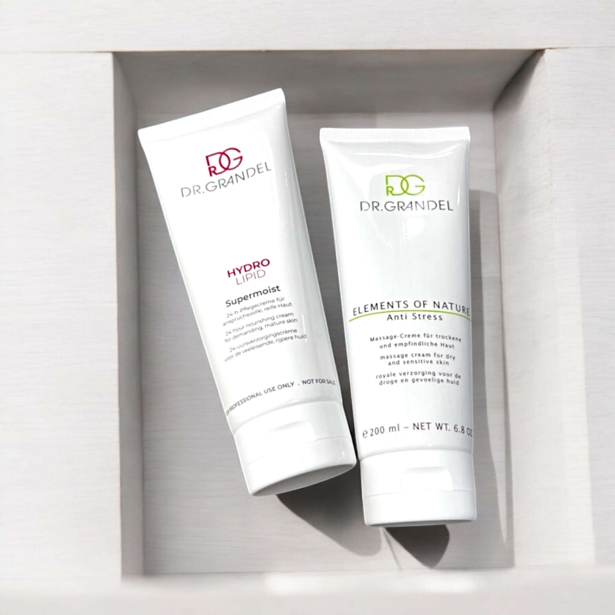 DR.GRANDEL HYDRO LIPID Supermoist 200ml + ELEMENTS OF NATURE Anti Stress 200ml, 皮膚科栄養クリーム