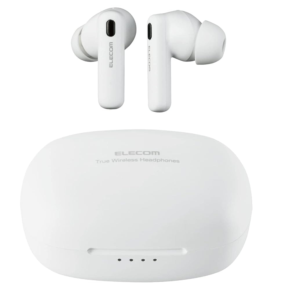 エレコム ワイヤレスイヤホン Bluetooth5.2 ノイズキャンセリング対応 AAC対応 軽量 完全ワイヤレス カナル型 ホワイト LBT-TWS13WH