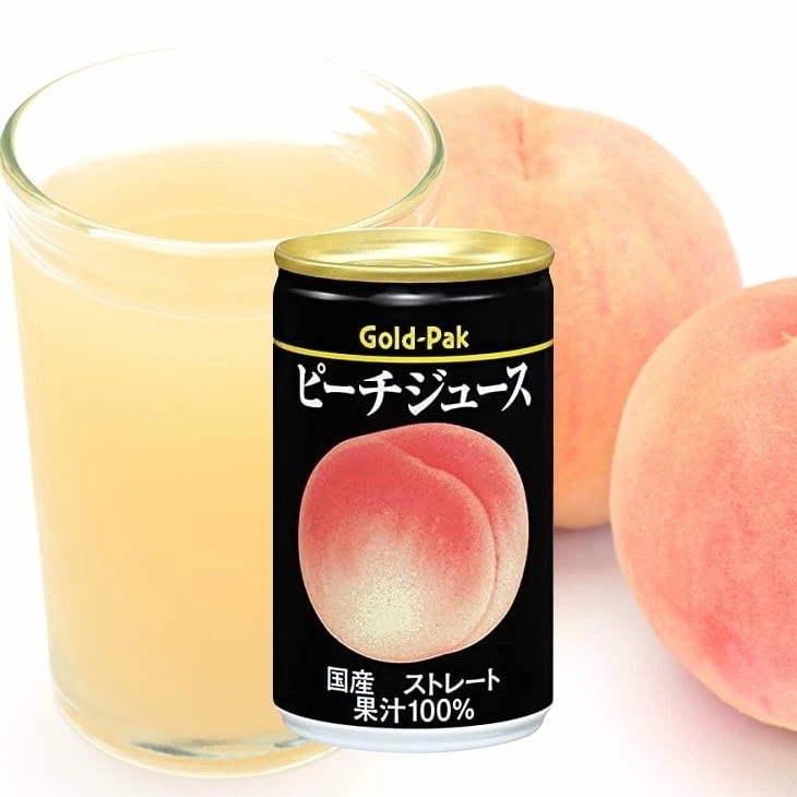 Gold-Pak ゴールドパック 桃ジュース ピーチジュース 160g×20缶 ストレート 果汁100％ 国産 もも 桃 果物 フルーツ ジュース缶